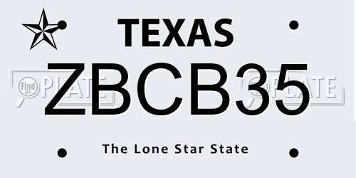 ZBCB35 Texas License Plate