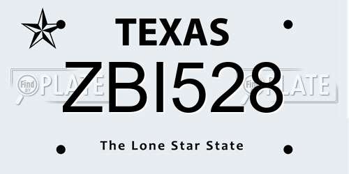 ZBI528 Texas License Plate