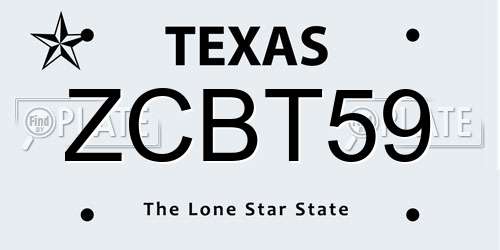 ZCBT59 Texas License Plate
