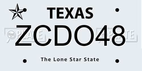 ZCDO48 Texas License Plate