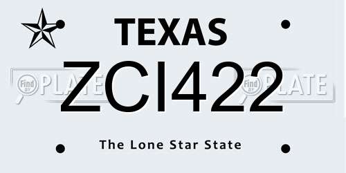 ZCI422 Texas License Plate