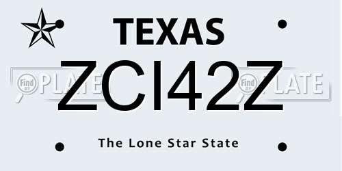 ZCI42Z Texas License Plate