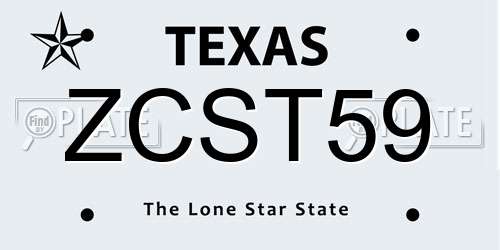 ZCST59 Texas License Plate
