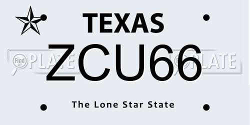 ZCU66 Texas License Plate