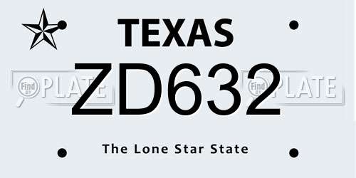 ZD632 Texas License Plate
