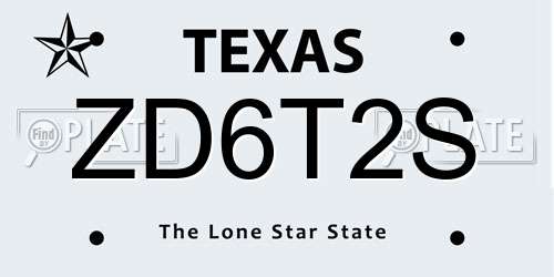 ZD6T2S Texas License Plate