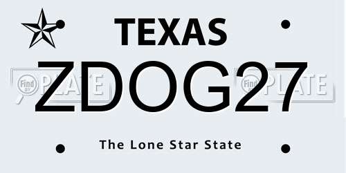 ZDOG27 Texas License Plate