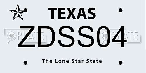 ZDSS04 Texas License Plate