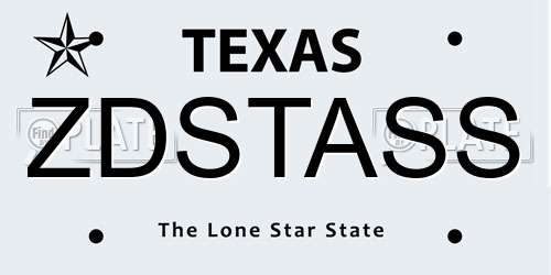 ZDSTASS Texas License Plate