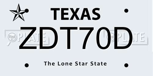 ZDT70D Texas License Plate