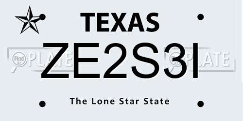 ZE2S3I Texas License Plate