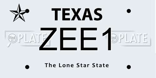 ZEE1 Texas License Plate
