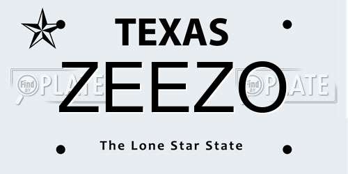 ZEEZO Texas License Plate