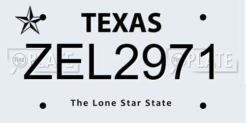 ZEL2971 Texas License Plate