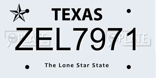 ZEL7971 Texas License Plate