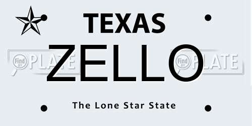ZELLO Texas License Plate