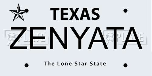 ZENYATA Texas License Plate