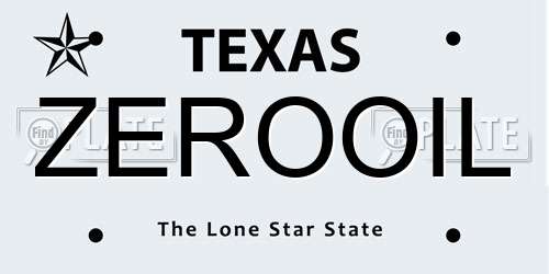 ZEROOIL Texas License Plate
