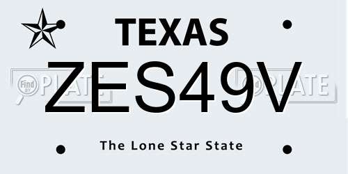 ZES49V Texas License Plate