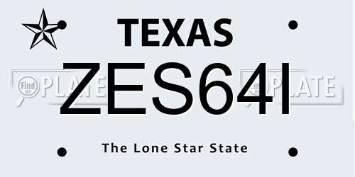 ZES64I Texas License Plate