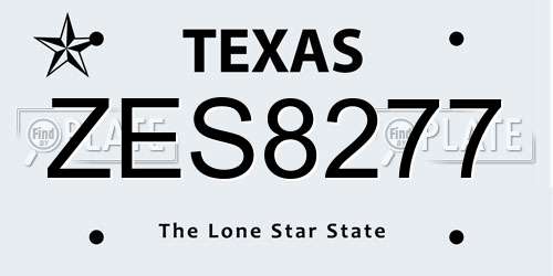 ZES8277 Texas License Plate
