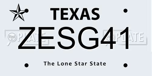 ZESG41 Texas License Plate