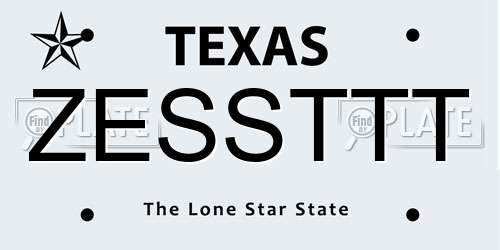 ZESSTTT Texas License Plate