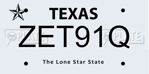 ZET91Q Texas License Plate