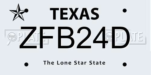 ZFB24D Texas License Plate
