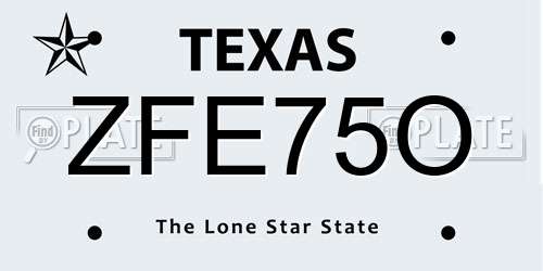 ZFE75O Texas License Plate