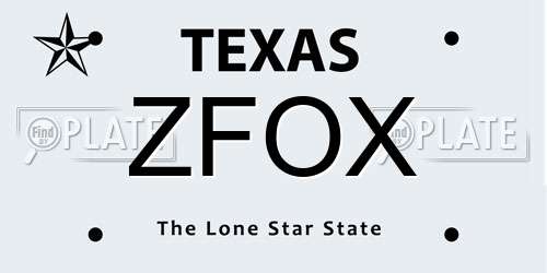 ZFOX Texas License Plate