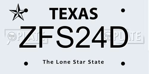 ZFS24D Texas License Plate