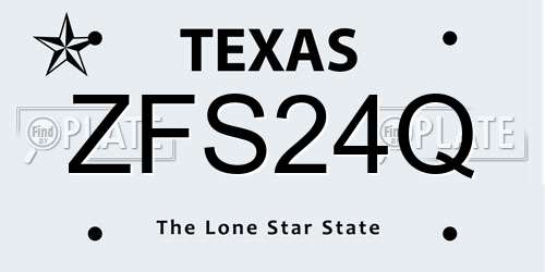 ZFS24Q Texas License Plate