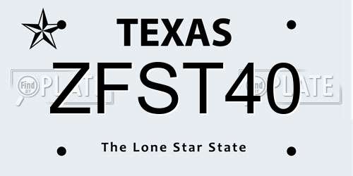 ZFST40 Texas License Plate