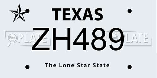 ZH489 Texas License Plate