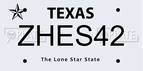 ZHES42 Texas License Plate