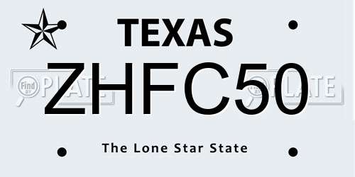 ZHFC50 Texas License Plate