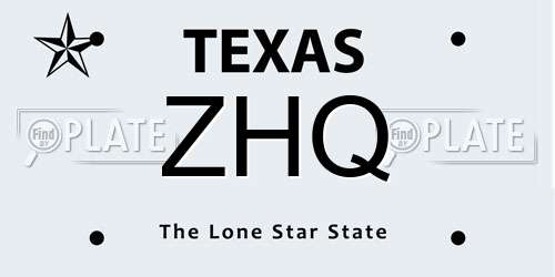 ZHQ Texas License Plate