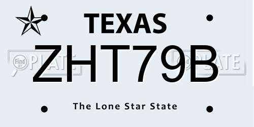 ZHT79B Texas License Plate