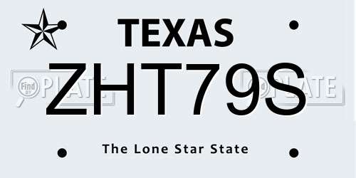 ZHT79S Texas License Plate