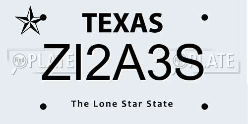 ZI2A3S Texas License Plate