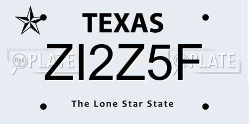 ZI2Z5F Texas License Plate