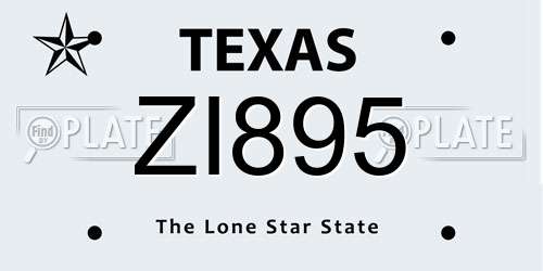 ZI895 Texas License Plate
