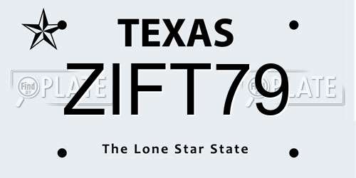 ZIFT79 Texas License Plate