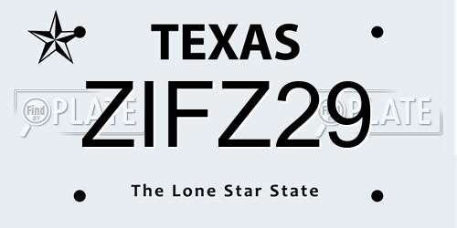 ZIFZ29 Texas License Plate