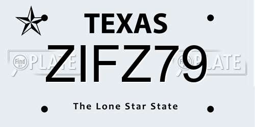 ZIFZ79 Texas License Plate