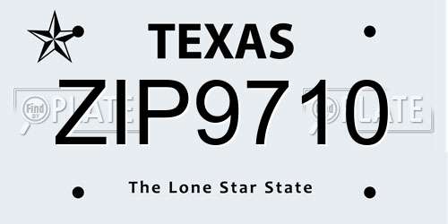 ZIP9710 Texas License Plate