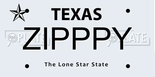 ZIPPPY Texas License Plate