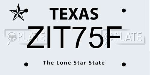 ZIT75F Texas License Plate