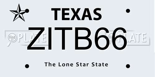 ZITB66 Texas License Plate